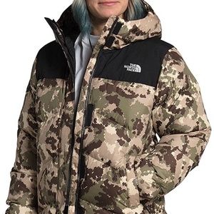 NWT The North Face Womens TNF Balham Down Full Zip Puffer Jacket Camo Sz M